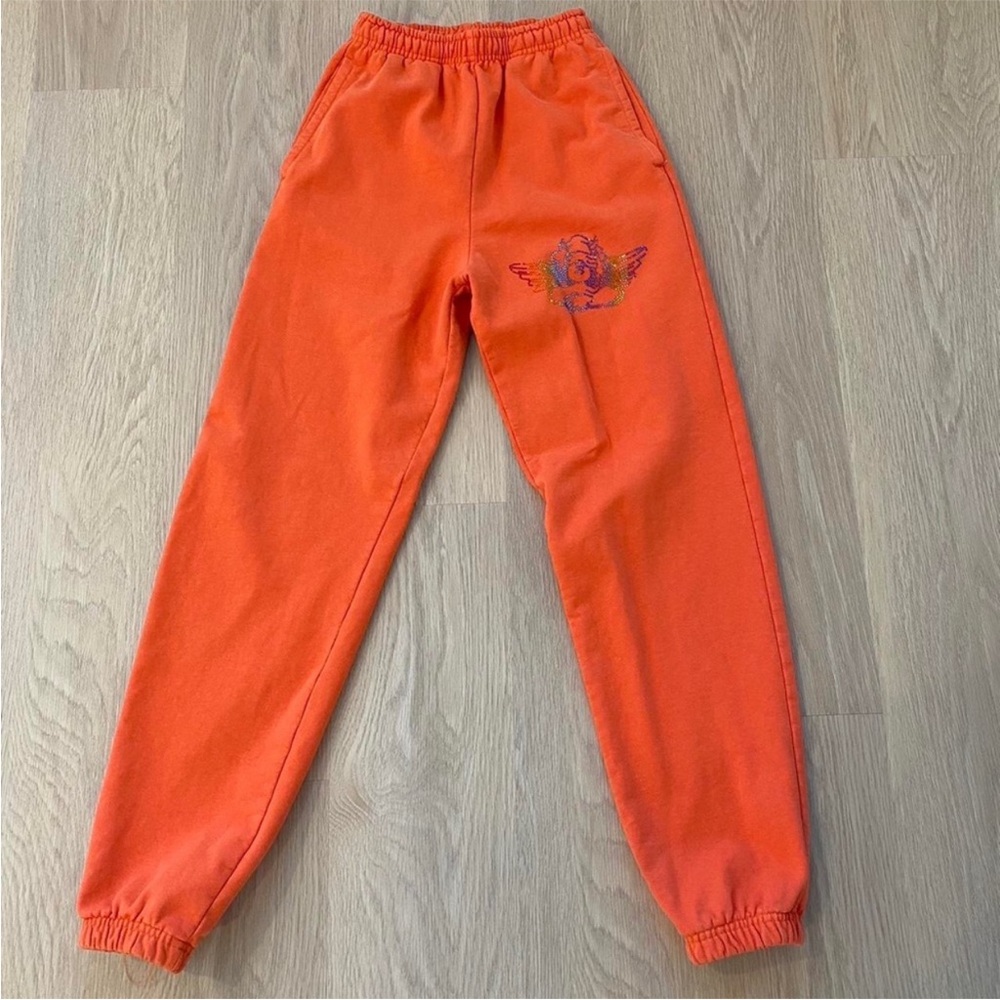 Boys Lie Orange Joggers - Size X-Large